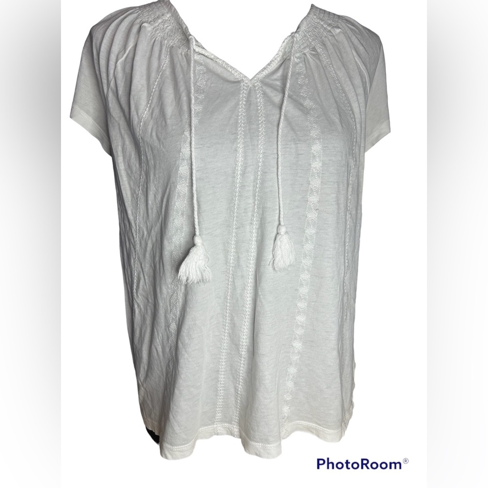 Lauren by Ralph Lauren boho white shirt